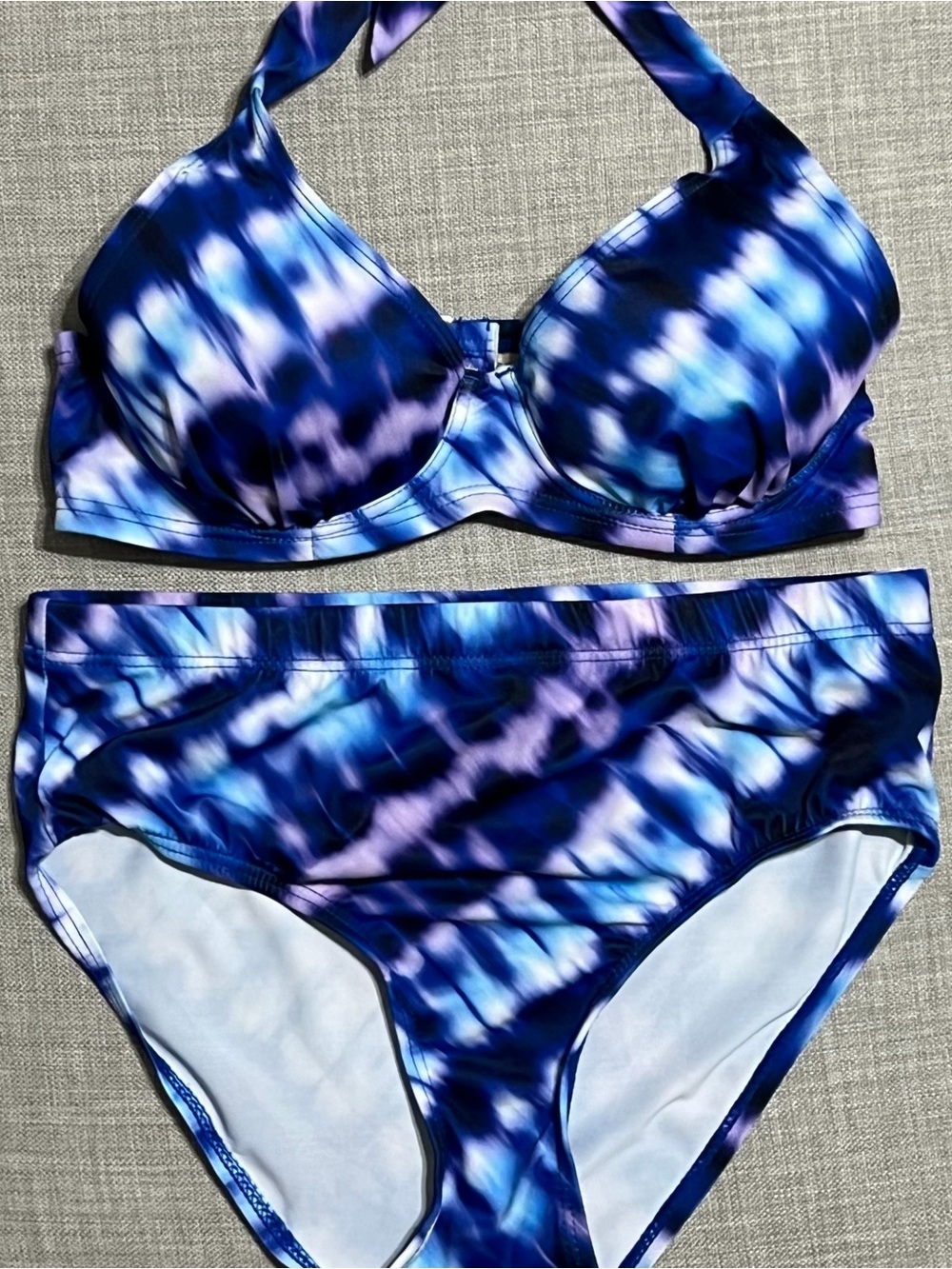 Swimsuits for all - blue tye dye bikini set - size 6 - pre owned